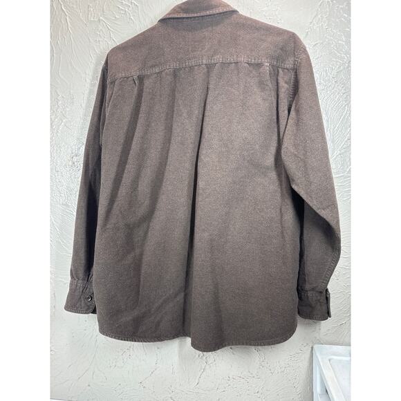 Timberland Mens Long Sleeve Brown Button Up Fleece Shirt Cabincore Size Large - Picture 2 of 5